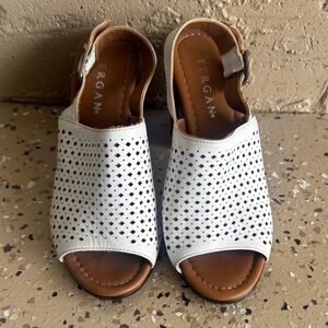 White Women's Peep-Toe Sandals